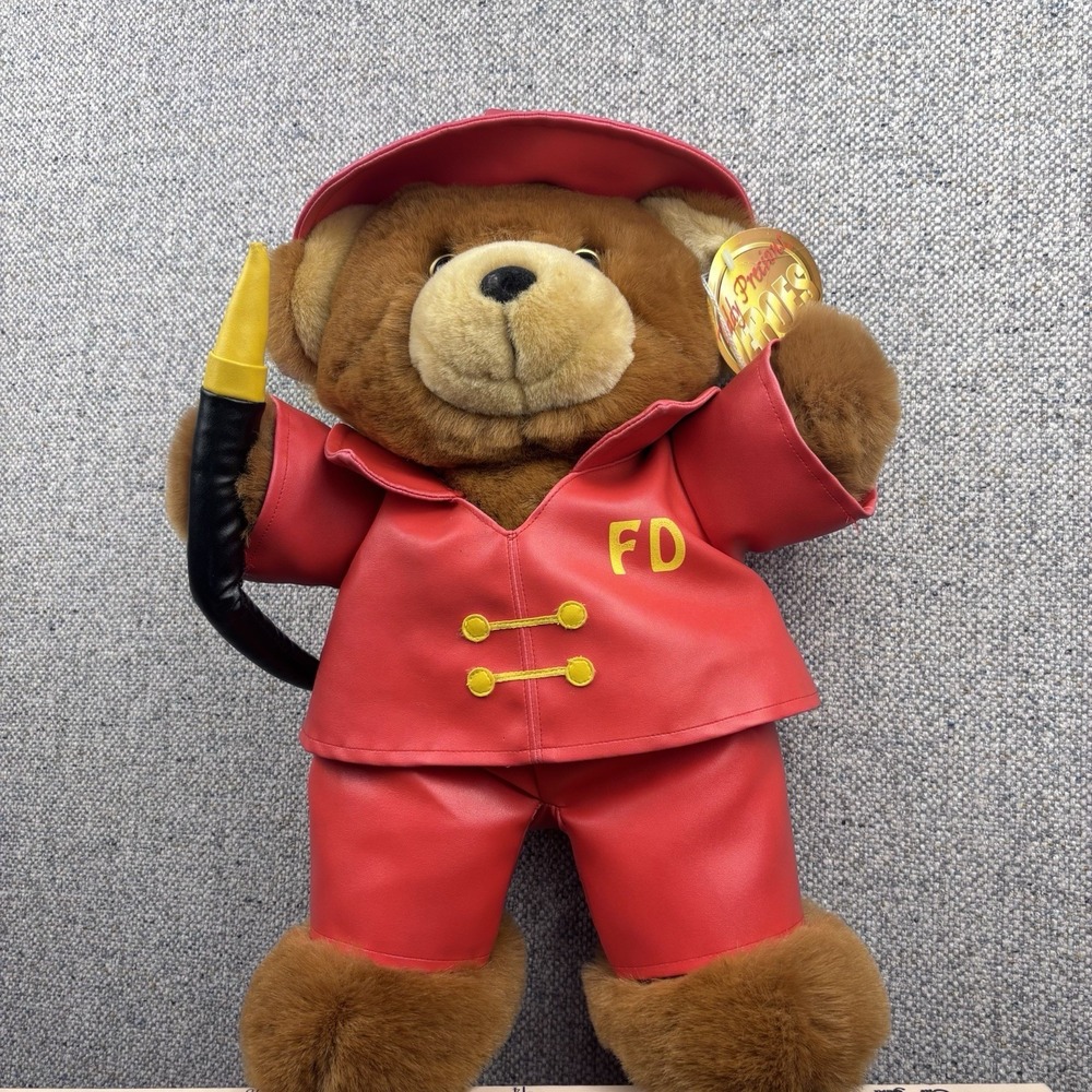 Teddy Precious Fire Department Plush Bear Dan Dee Collector's Choice 17 in Toy